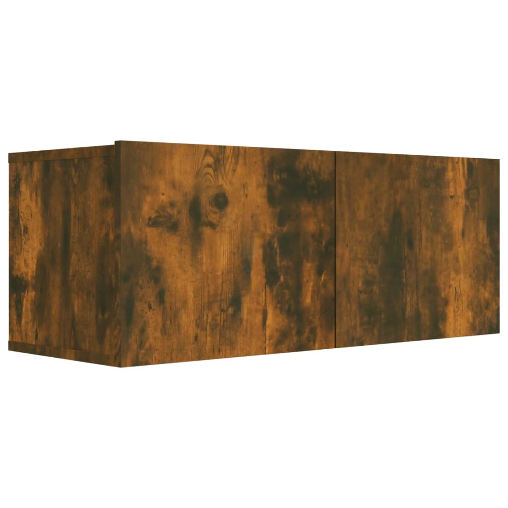 Füstös tölgy színű szerelt fa tv-szekrény 80 x 30 x 30 cm