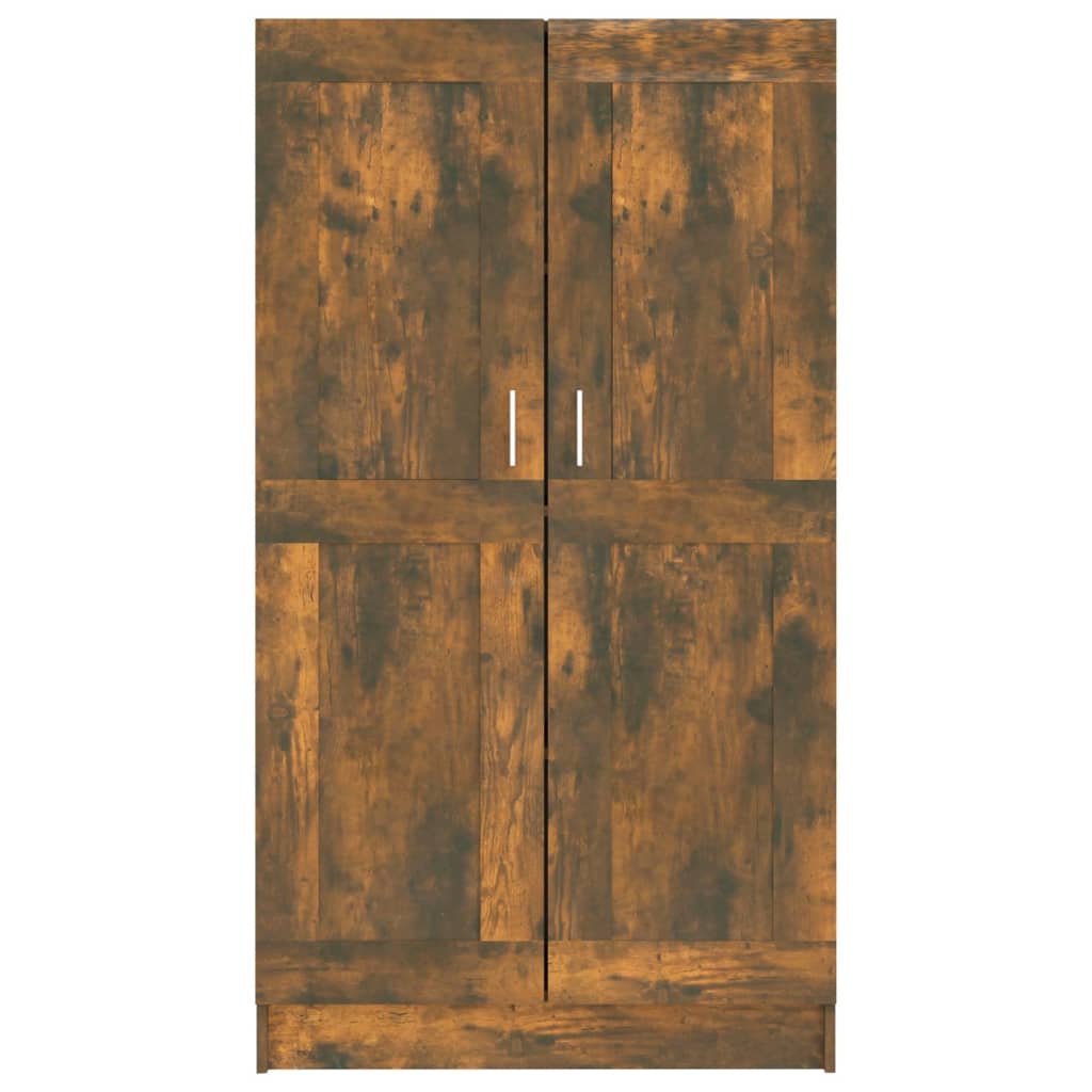 Füstös tölgyszínű szerelt fa könyvszekrény 82,5x30,5x150 cm