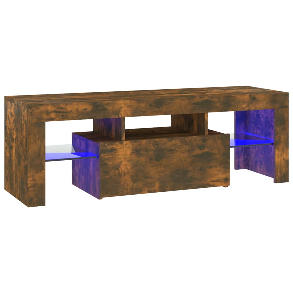 Füstös tölgyszínű tv-szekrény led-világítással 120 x 35 x 40 cm Füstös tölgyszínű tv-szekrény led-világítással 120 x 35 x 40 cm
