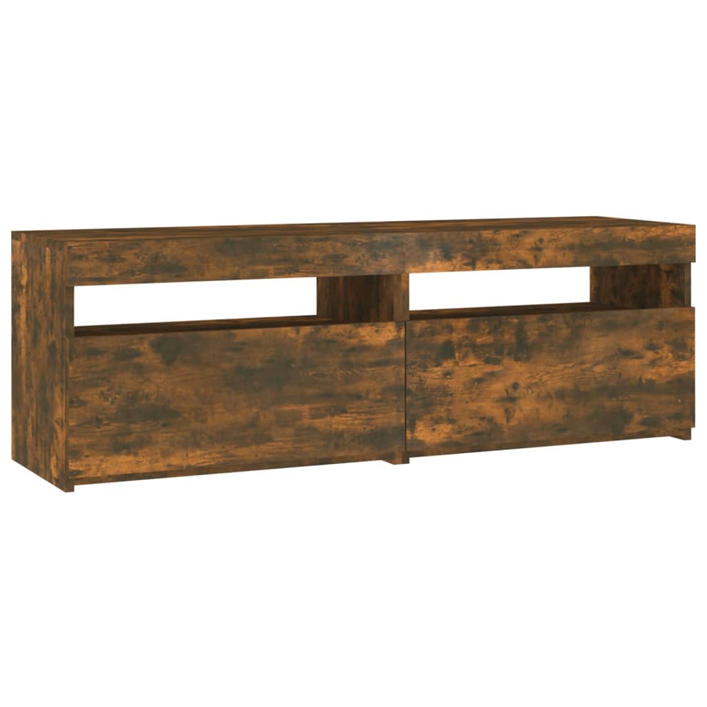 Füstös tölgyszínű tv-szekrény led-világítással 120 x 35 x 40 cm Füstös tölgyszínű tv-szekrény led-világítással 120 x 35 x 40 cm