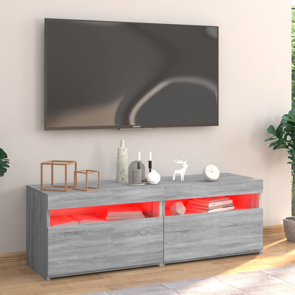 Szürke sonoma színű tv-szekrény led-lámpákkal 120 x 35 x 40 cm Szürke sonoma színű tv-szekrény led-lámpákkal 120 x 35 x 40 cm