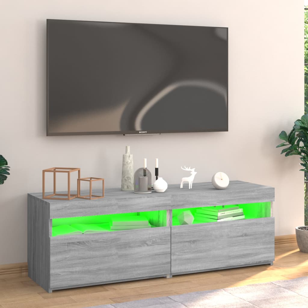 Szürke sonoma színű tv-szekrény led-lámpákkal 120 x 35 x 40 cm Szürke sonoma színű tv-szekrény led-lámpákkal 120 x 35 x 40 cm
