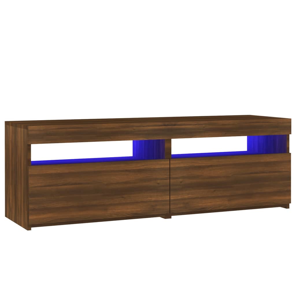 Barna tölgyszínű tv-szekrény led-lámpákkal 120 x 35 x 40 cm Barna tölgyszínű tv-szekrény led-lámpákkal 120 x 35 x 40 cm