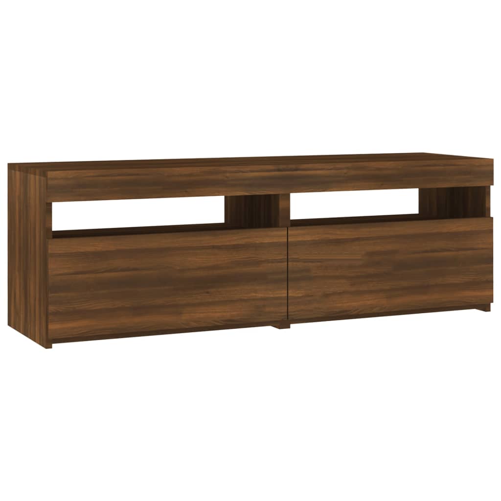 Barna tölgyszínű tv-szekrény led-lámpákkal 120 x 35 x 40 cm Barna tölgyszínű tv-szekrény led-lámpákkal 120 x 35 x 40 cm