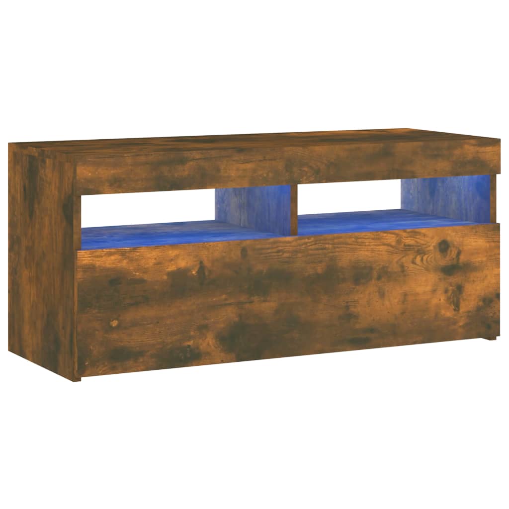 Füstös tölgy színű tv-szekrény led-világítással 90 x 35 x 40 cm Füstös tölgy színű tv-szekrény led-világítással 90 x 35 x 40 cm