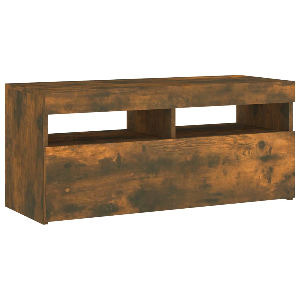 Füstös tölgy színű tv-szekrény led-világítással 90 x 35 x 40 cm Füstös tölgy színű tv-szekrény led-világítással 90 x 35 x 40 cm