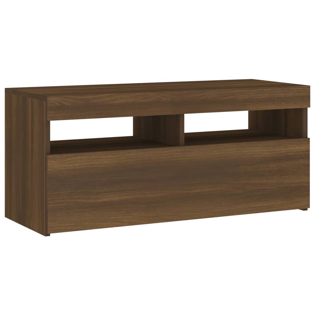 Barna tölgy színű tv-szekrény led-világítással 90 x 35 x 40 cm Barna tölgy színű tv-szekrény led-világítással 90 x 35 x 40 cm