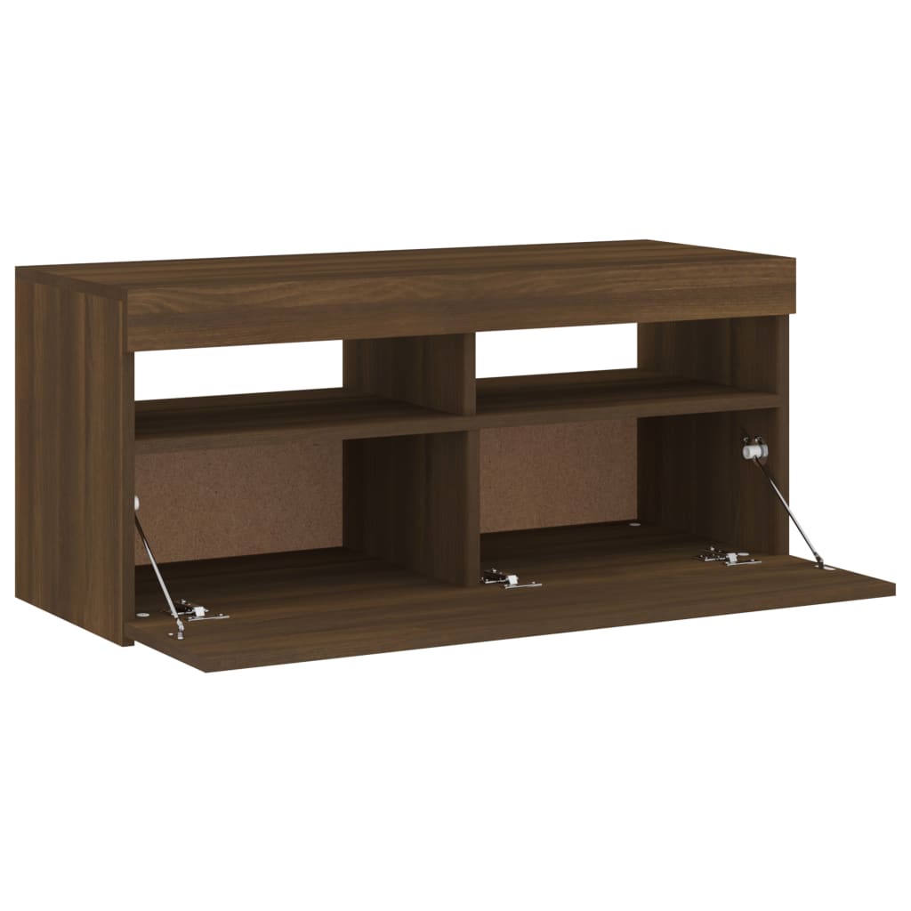Barna tölgy színű tv-szekrény led-világítással 90 x 35 x 40 cm Barna tölgy színű tv-szekrény led-világítással 90 x 35 x 40 cm