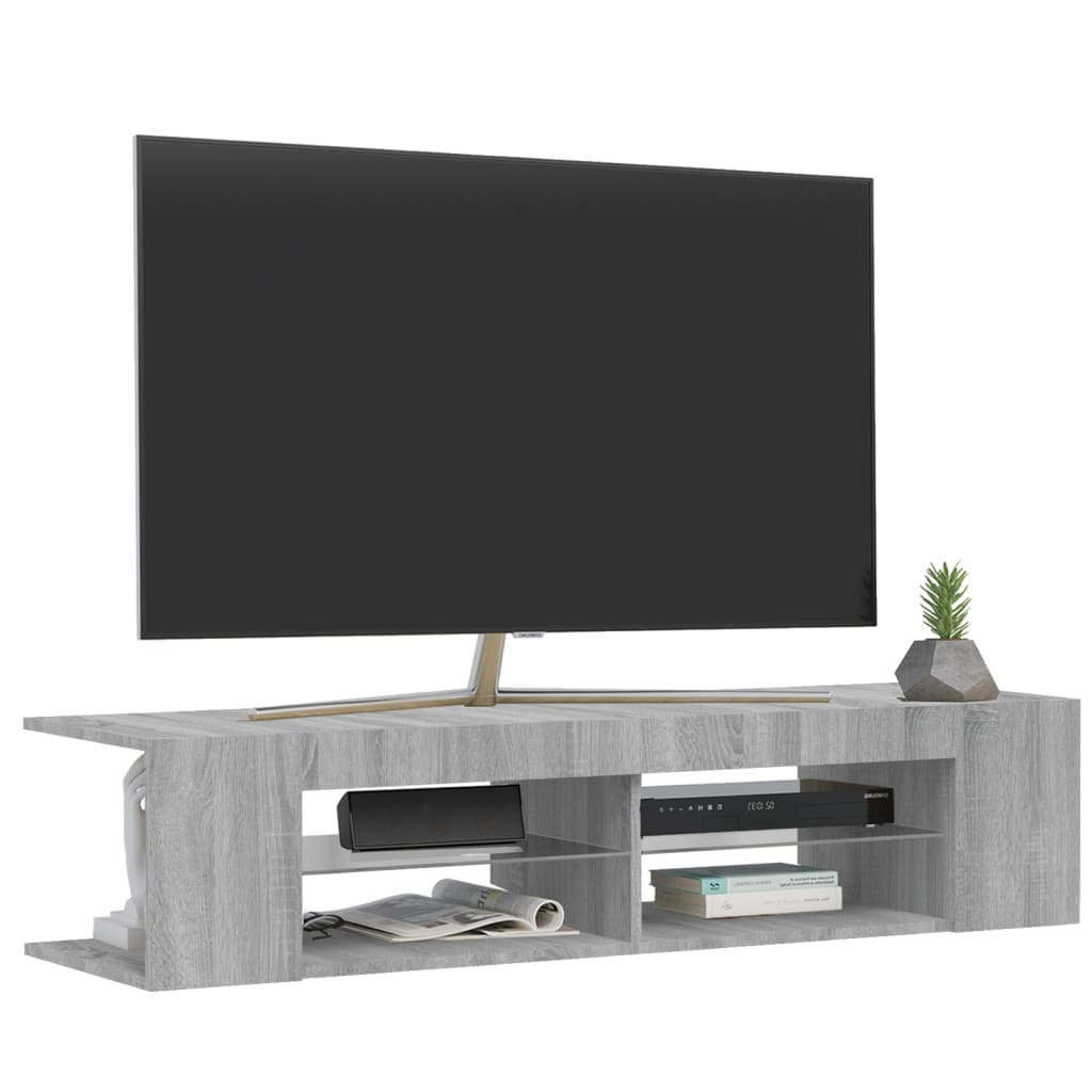 Szürke sonoma színű tv-szekrény led-lámpákkal 135 x 39 x 30 cm Szürke sonoma színű tv-szekrény led-lámpákkal 135 x 39 x 30 cm