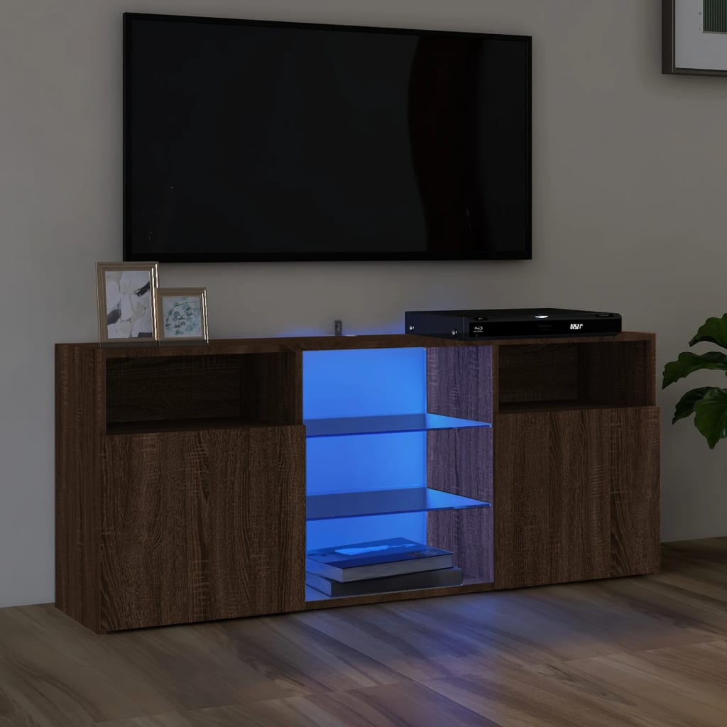 Barna tölgy színű led-es tv-szekrény 120x30x50 cm Barna tölgy színű led-es tv-szekrény 120x30x50 cm