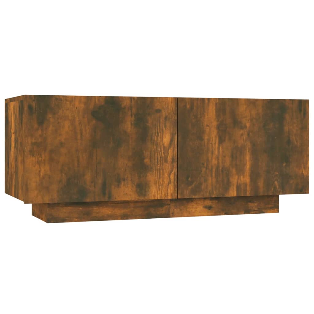 Füstös tölgyszínű szerelt fa tv-szekrény 100 x 35 x 40 cm Füstös tölgyszínű szerelt fa tv-szekrény 100 x 35 x 40 cm