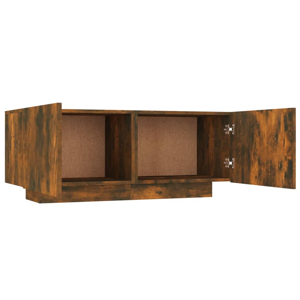 Füstös tölgyszínű szerelt fa tv-szekrény 100 x 35 x 40 cm Füstös tölgyszínű szerelt fa tv-szekrény 100 x 35 x 40 cm
