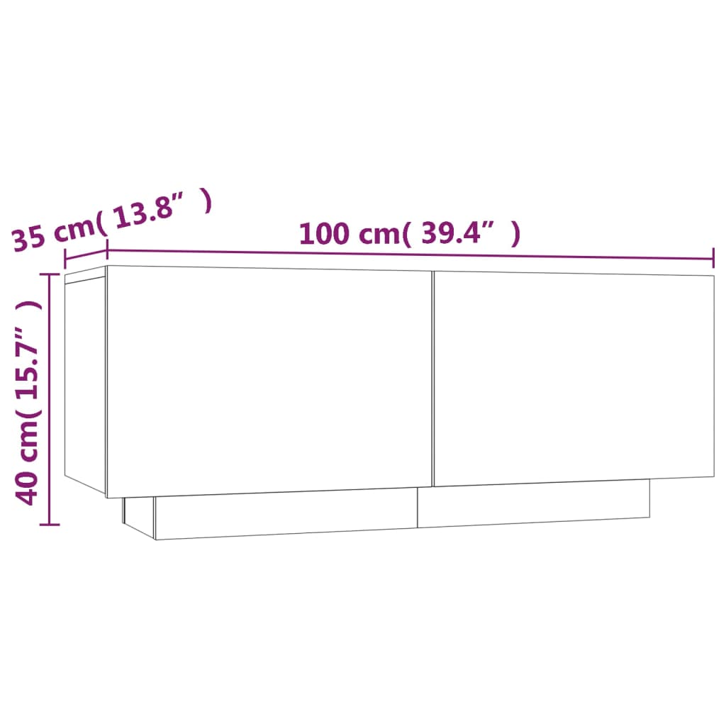 Füstös tölgyszínű szerelt fa tv-szekrény 100 x 35 x 40 cm Füstös tölgyszínű szerelt fa tv-szekrény 100 x 35 x 40 cm