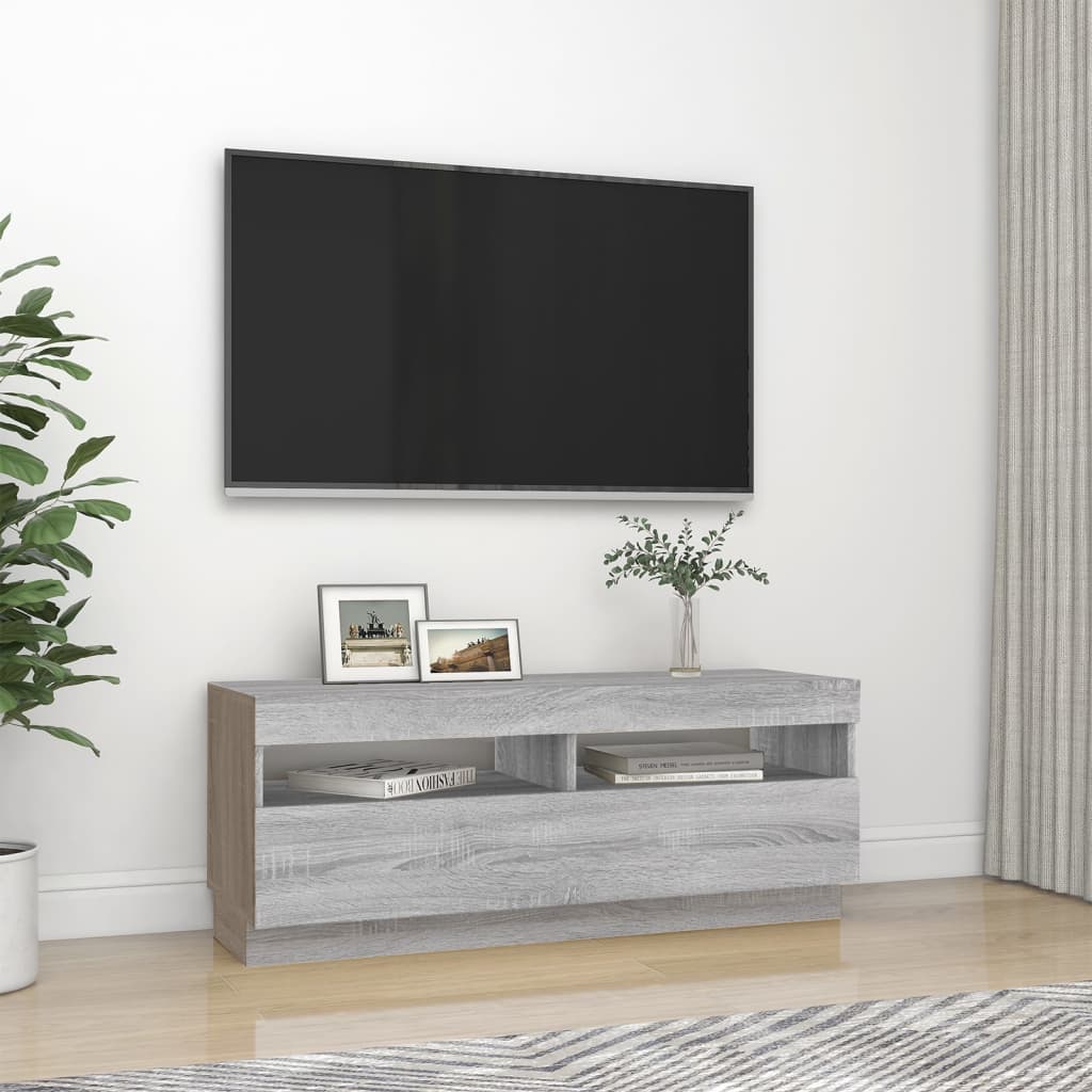 Szürke sonoma tv-szekrény led-lámpákkal 100 x 35 x 40 cm