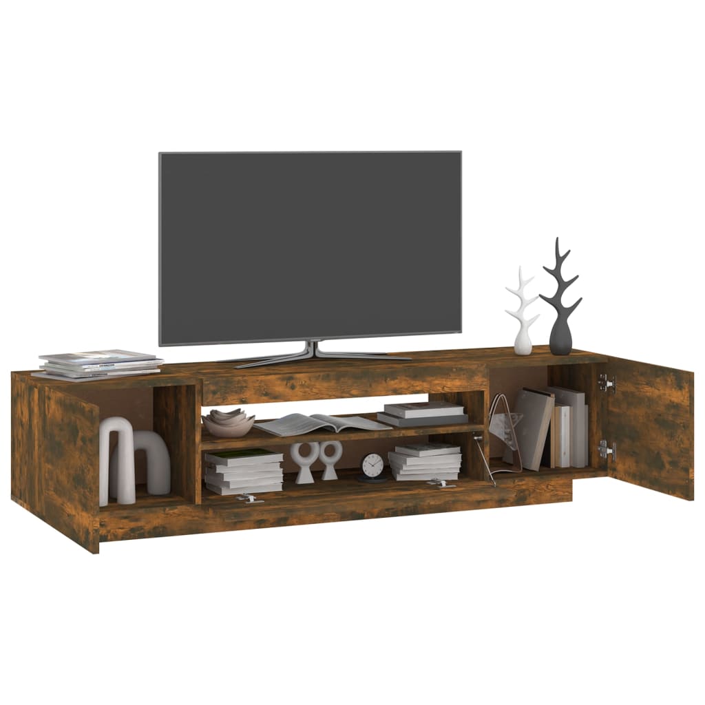 Füstös tölgyszínű tv-szekrény led-világítással 160x35x40 cm Füstös tölgyszínű tv-szekrény led-világítással 160x35x40 cm
