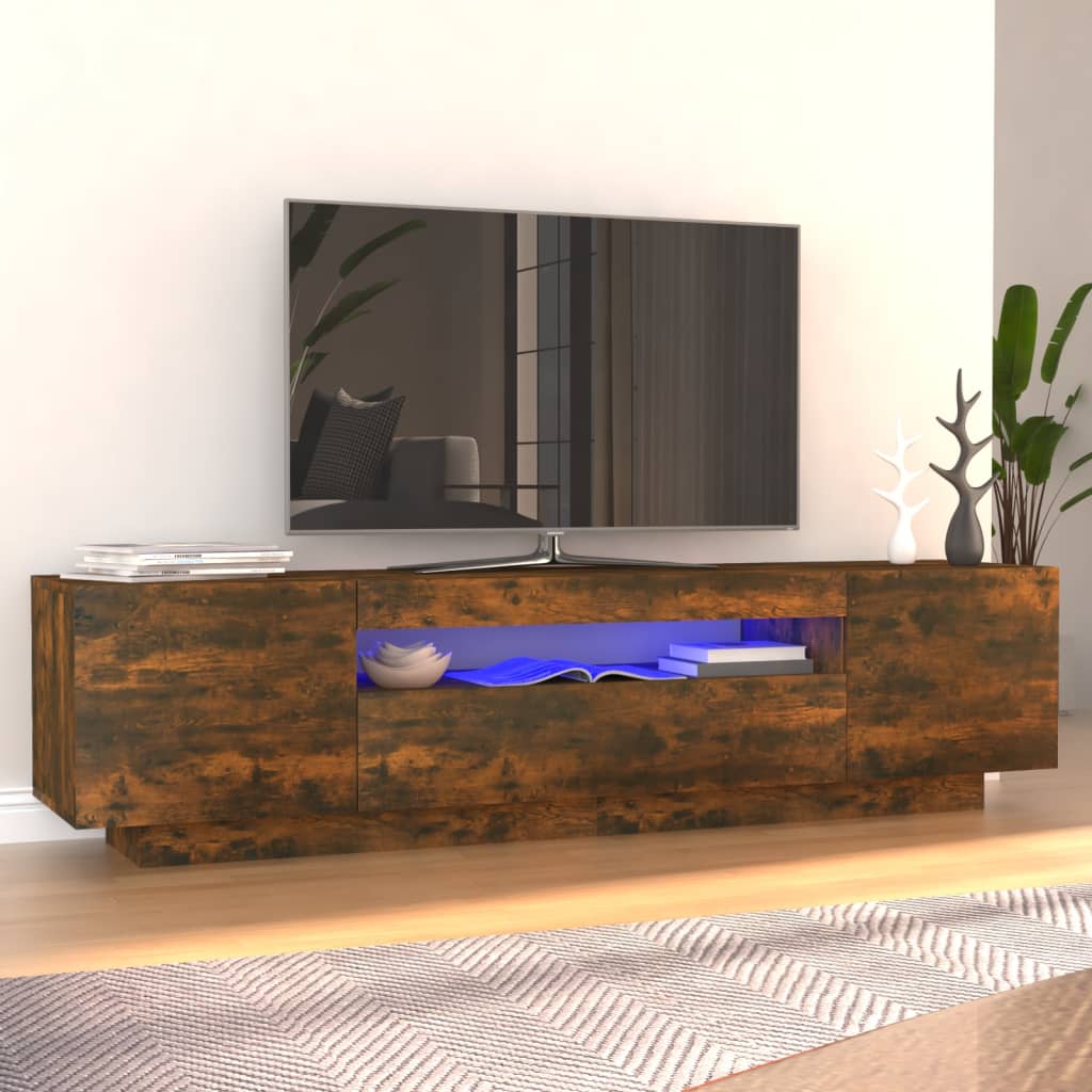 Füstös tölgyszínű tv-szekrény led-világítással 160x35x40 cm Füstös tölgyszínű tv-szekrény led-világítással 160x35x40 cm
