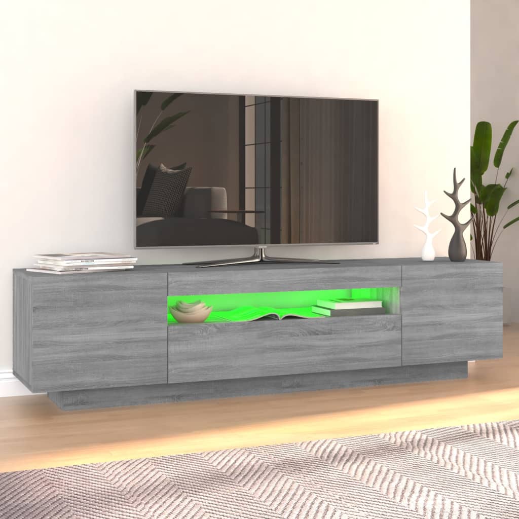 Szürke sonoma színű tv-szekrény led-lámpákkal 160x35x40 cm Szürke sonoma színű tv-szekrény led-lámpákkal 160x35x40 cm
