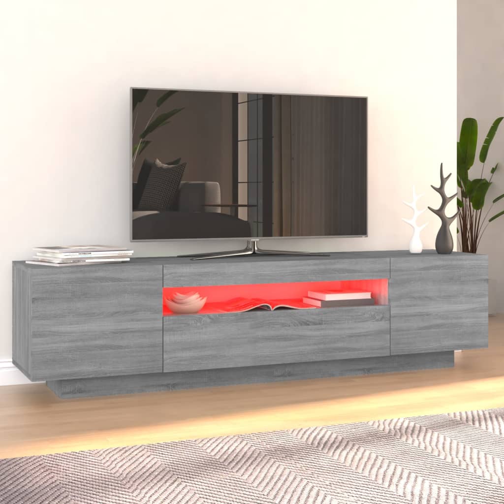 Szürke sonoma színű tv-szekrény led-lámpákkal 160x35x40 cm Szürke sonoma színű tv-szekrény led-lámpákkal 160x35x40 cm