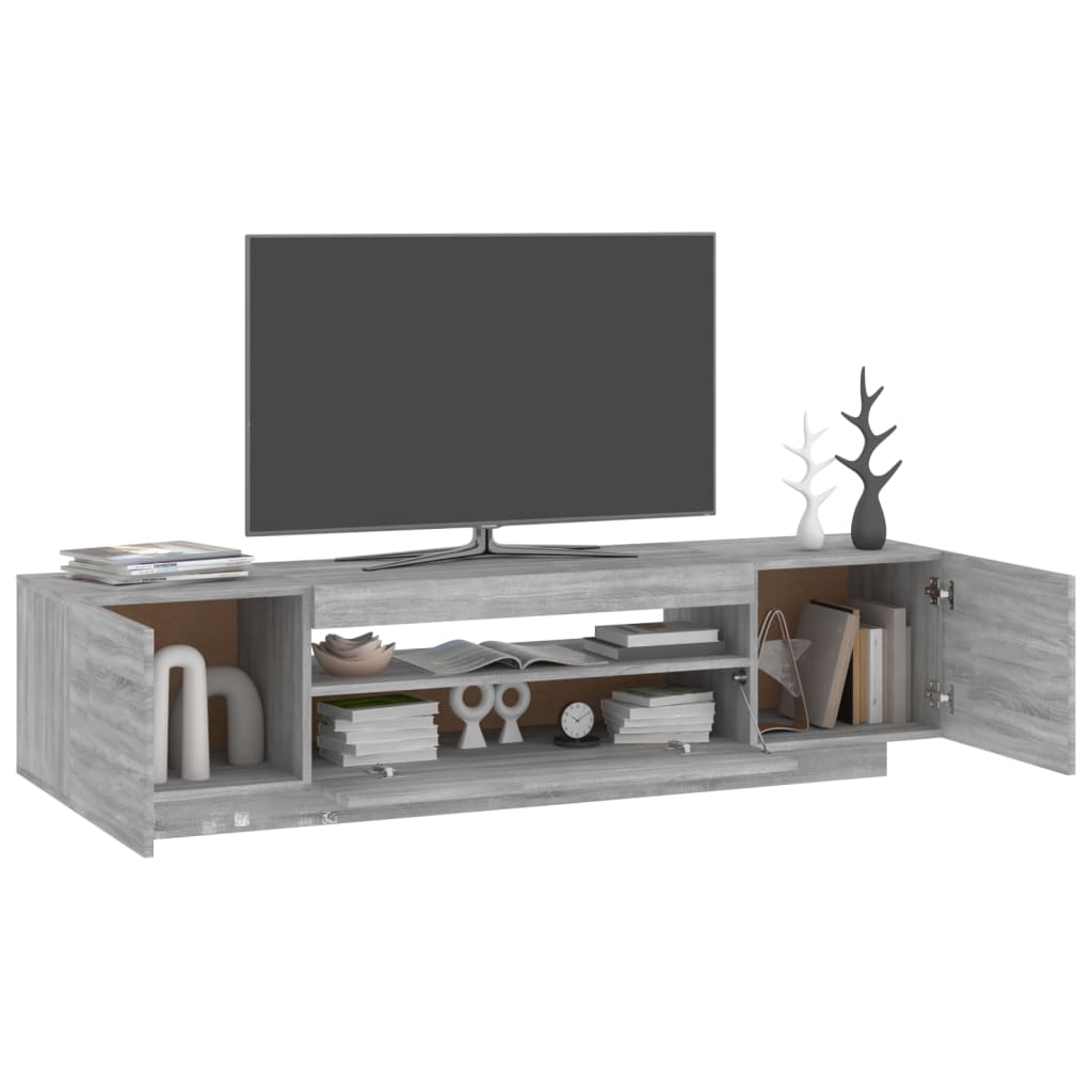 Szürke sonoma színű tv-szekrény led-lámpákkal 160x35x40 cm Szürke sonoma színű tv-szekrény led-lámpákkal 160x35x40 cm