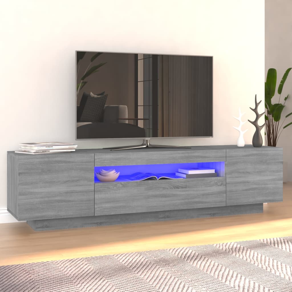 Szürke sonoma színű tv-szekrény led-lámpákkal 160x35x40 cm Szürke sonoma színű tv-szekrény led-lámpákkal 160x35x40 cm