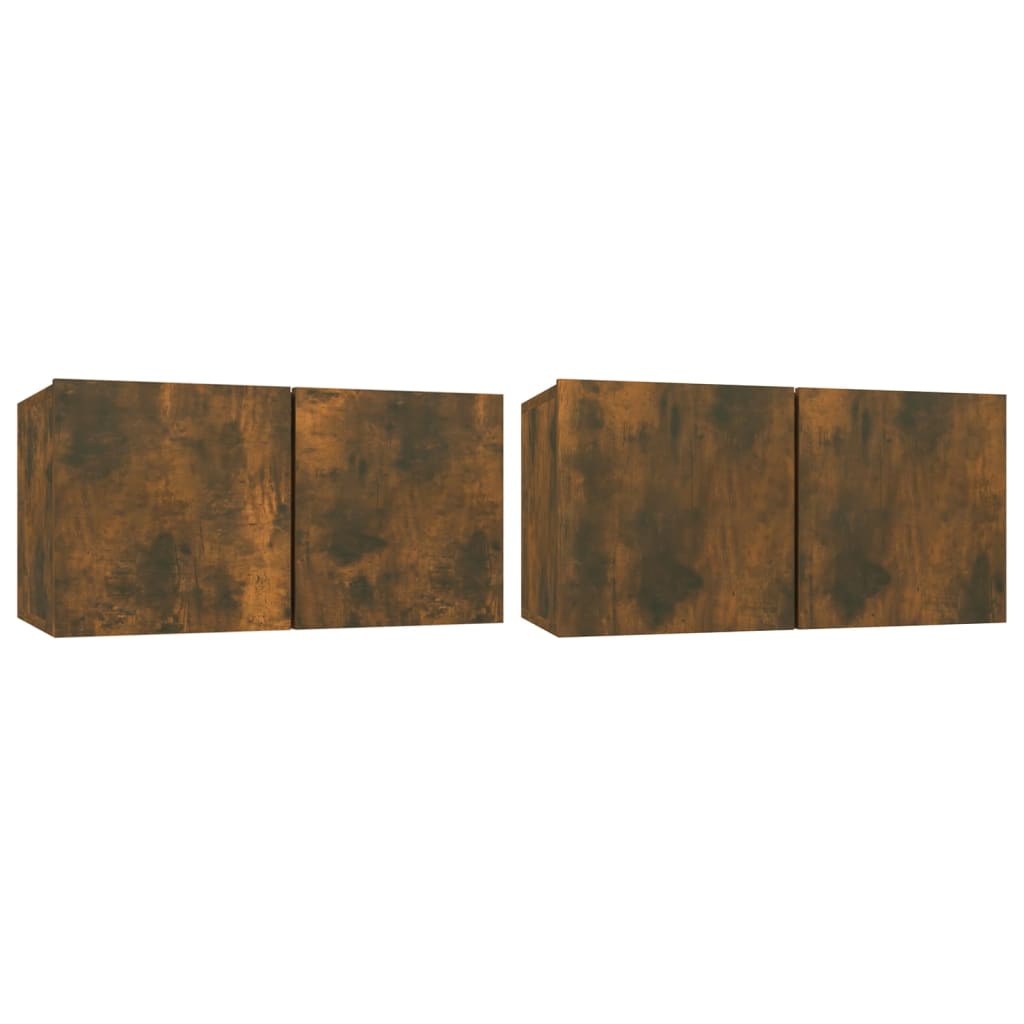 2 db füstös tölgy színű függő tv-szekrény 60 x 30 x 30 cm 2 db füstös tölgy színű függő tv-szekrény 60 x 30 x 30 cm