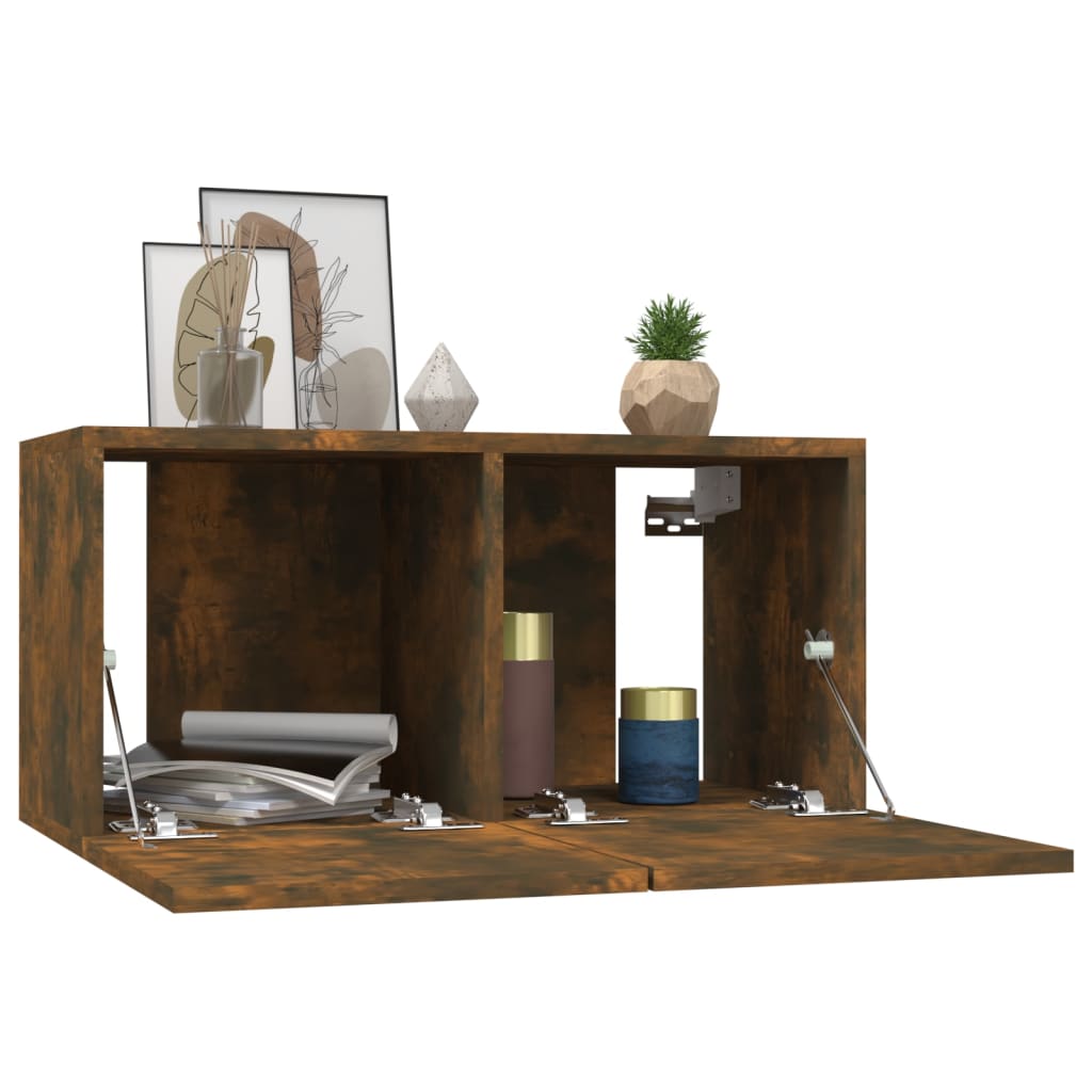 2 db füstös tölgy színű függő tv-szekrény 60 x 30 x 30 cm 2 db füstös tölgy színű függő tv-szekrény 60 x 30 x 30 cm