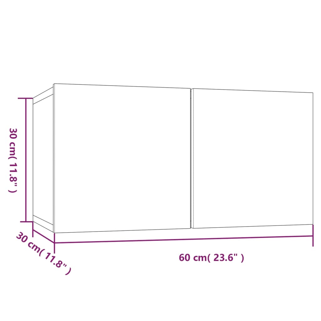2 db füstös tölgy színű függő tv-szekrény 60 x 30 x 30 cm 2 db füstös tölgy színű függő tv-szekrény 60 x 30 x 30 cm