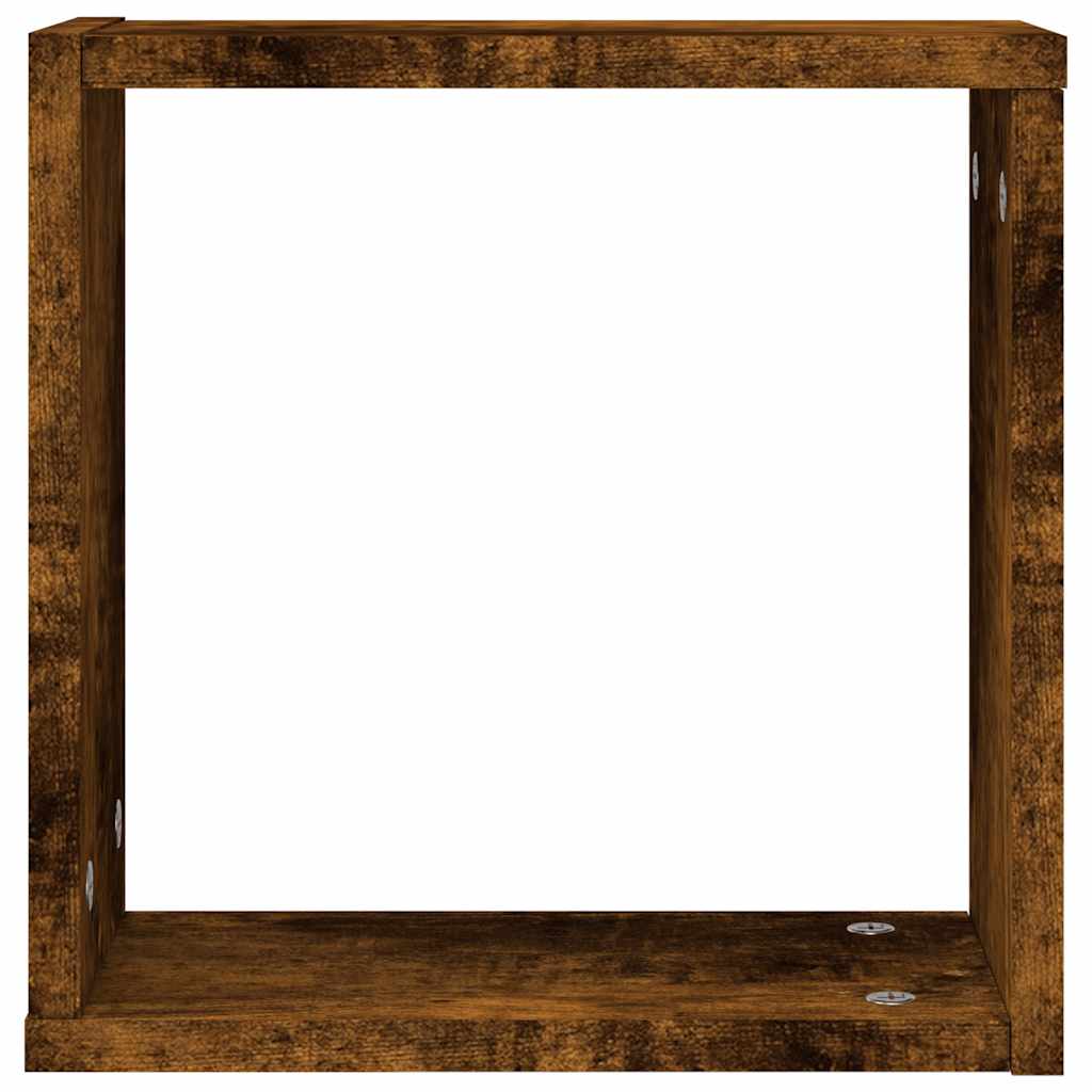 2 db füstös tölgy színű fali kockapolc 30 x 15 x 30 cm