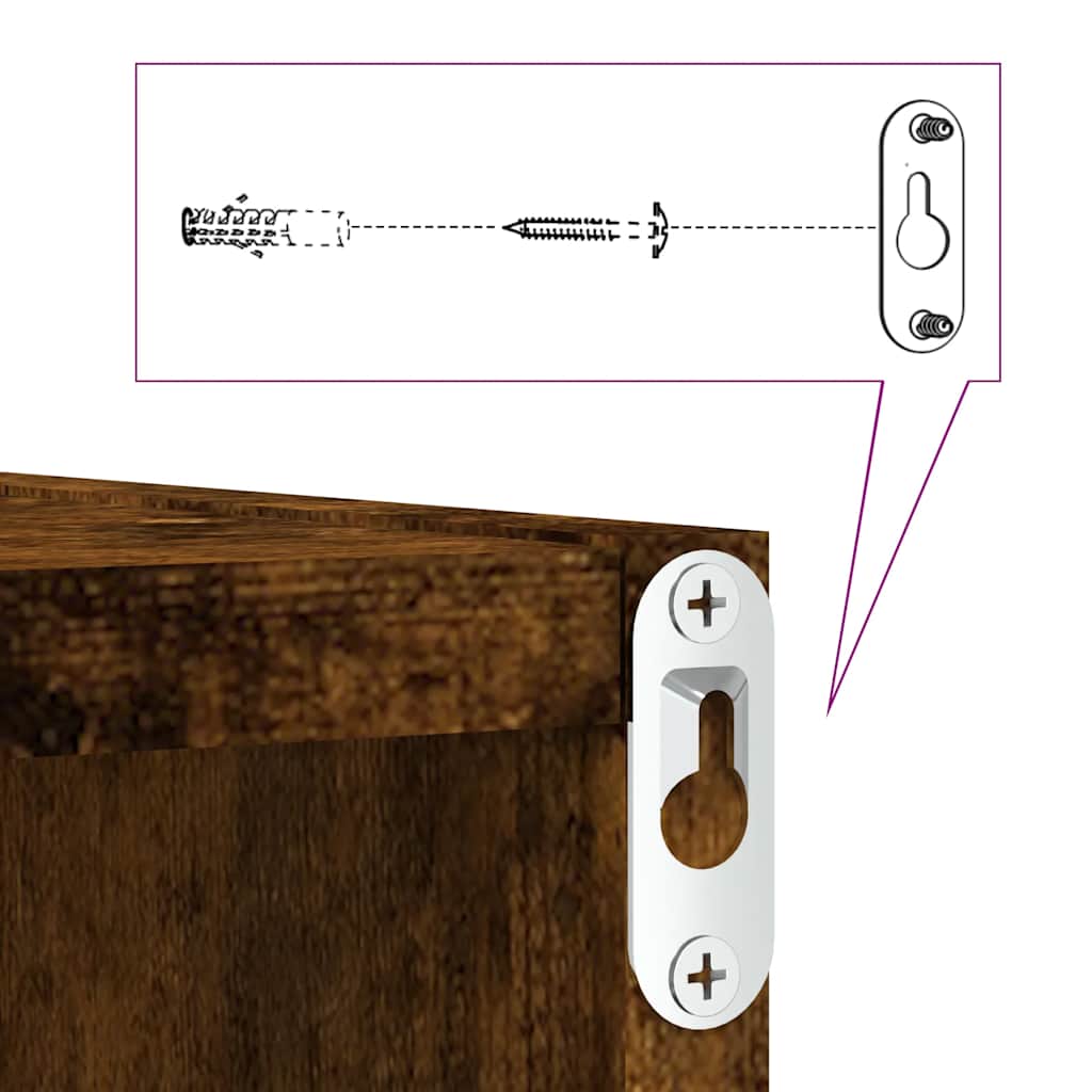 2 db füstös tölgy színű fali kockapolc 30 x 15 x 30 cm