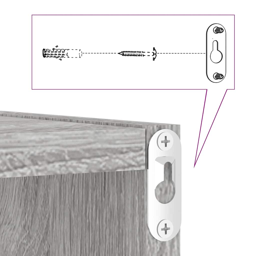 2 db szürke sonoma fali kockapolc 30 x 15 x 30 cm