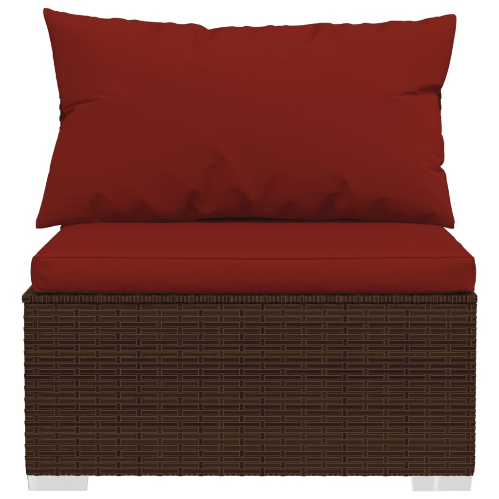 10-részes barna polyrattan kerti ülőgarnitúra párnákkal 10-részes barna polyrattan kerti ülőgarnitúra párnákkal