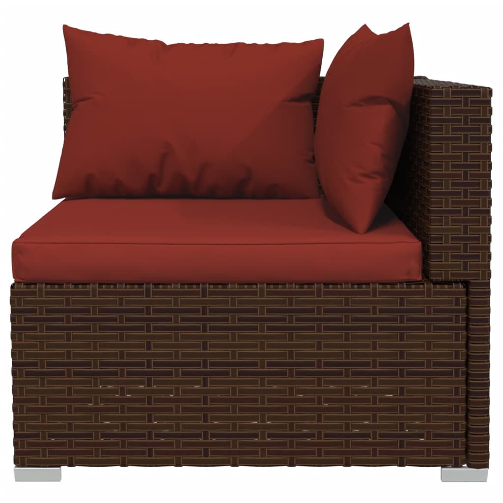 10-részes barna polyrattan kerti ülőgarnitúra párnákkal 10-részes barna polyrattan kerti ülőgarnitúra párnákkal