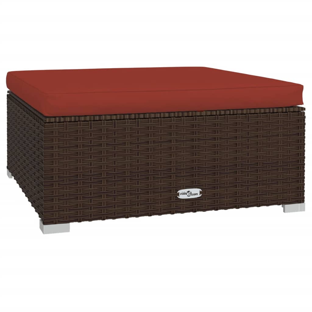 10-részes barna polyrattan kerti ülőgarnitúra párnákkal 10-részes barna polyrattan kerti ülőgarnitúra párnákkal