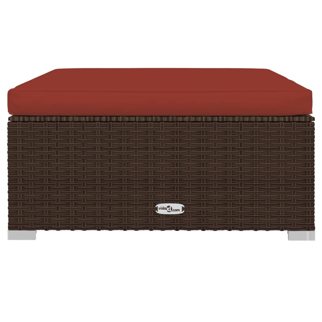 10-részes barna polyrattan kerti ülőgarnitúra párnákkal 10-részes barna polyrattan kerti ülőgarnitúra párnákkal