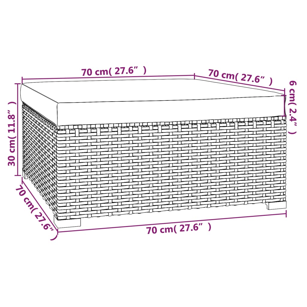 10 részes barna polyrattan kerti ülőgarnitúra párnákkal