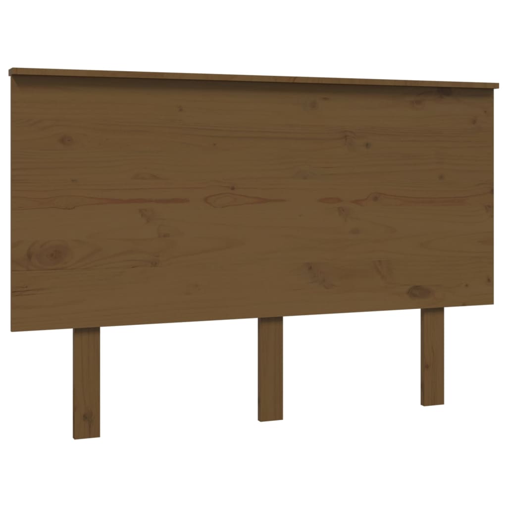 Mézbarna tömör fenyőfa ágyfejtámla 124x6x82,5 cm