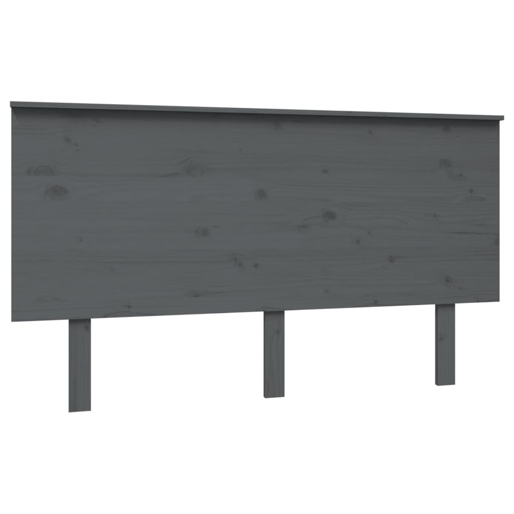 Szürke tömör fenyőfa ágyfejtámla 144x6x82,5 cm