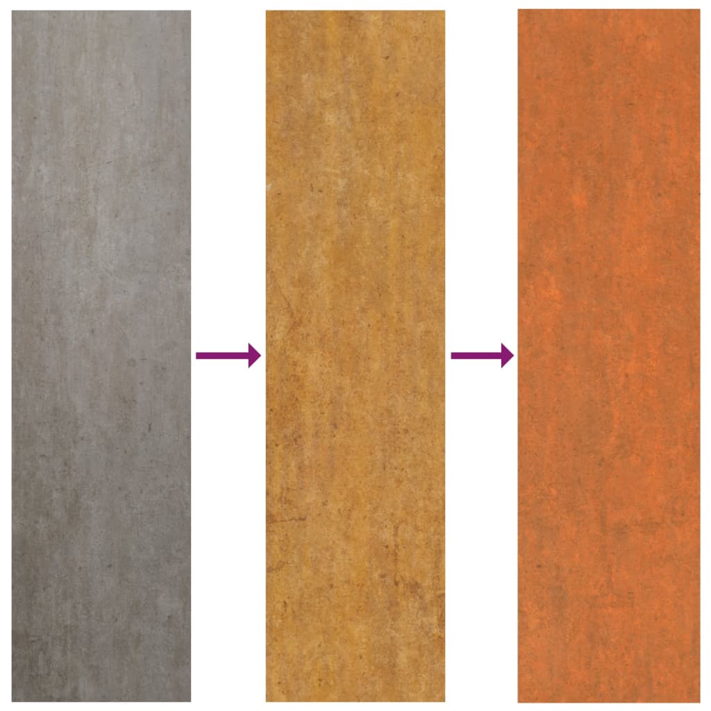 12 db rozsda színű corten acél tetőpanel 60 x 44 cm