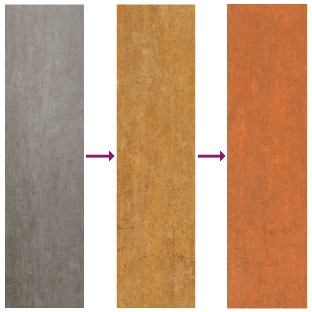 12 db rozsda színű corten acél tetőpanel 100x44 cm