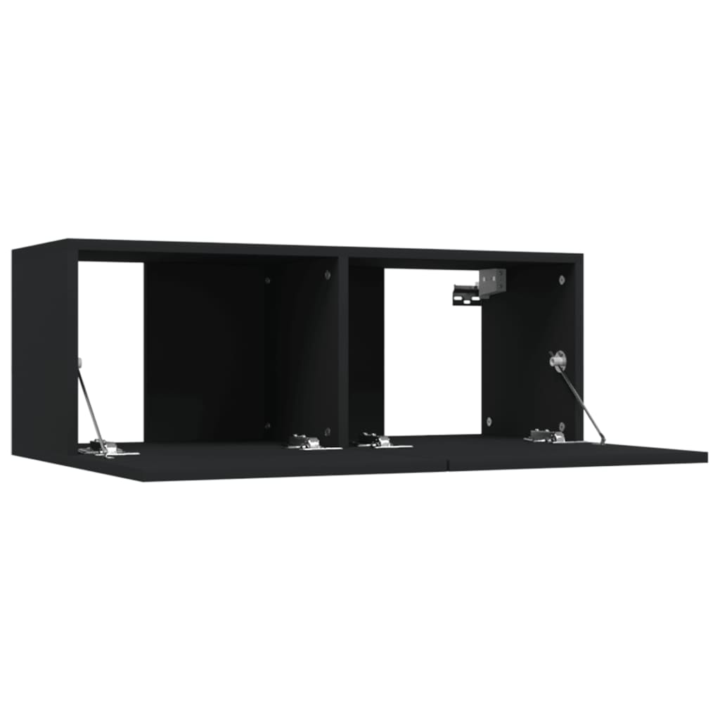2 db fekete szerelt fa tv-szekrény 80 x 30 x 30 cm 2 db fekete szerelt fa tv-szekrény 80 x 30 x 30 cm