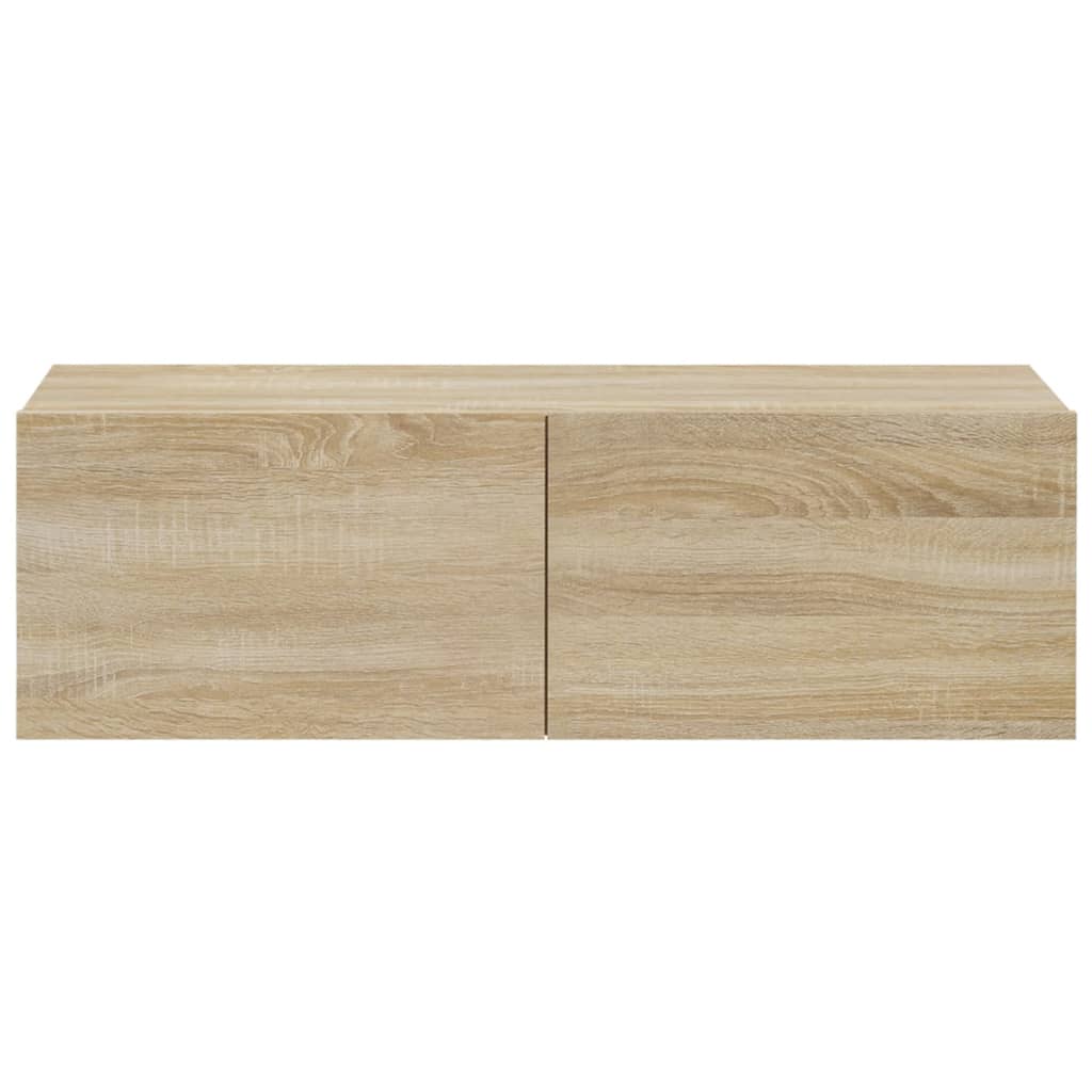 2 db sonoma-tölgyszín szerelt fa fali tv-szekrény 100x30x30 cm 2 db sonoma-tölgyszín szerelt fa fali tv-szekrény 100x30x30 cm