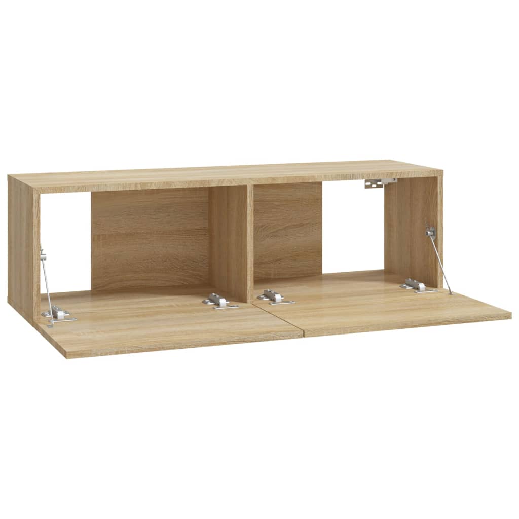 2 db sonoma-tölgyszín szerelt fa fali tv-szekrény 100x30x30 cm 2 db sonoma-tölgyszín szerelt fa fali tv-szekrény 100x30x30 cm