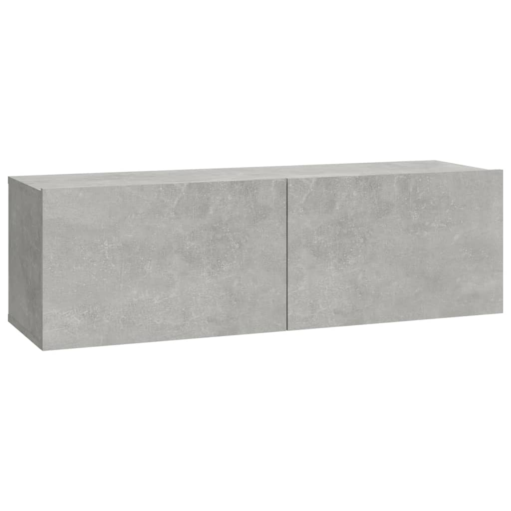 2 db betonszürke szerelt fa fali tv-szekrény 100 x 30 x 30 cm 2 db betonszürke szerelt fa fali tv-szekrény 100 x 30 x 30 cm
