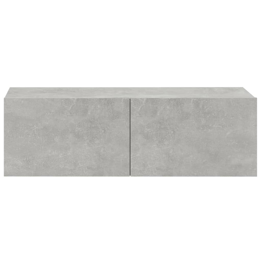 2 db betonszürke szerelt fa fali tv-szekrény 100 x 30 x 30 cm 2 db betonszürke szerelt fa fali tv-szekrény 100 x 30 x 30 cm