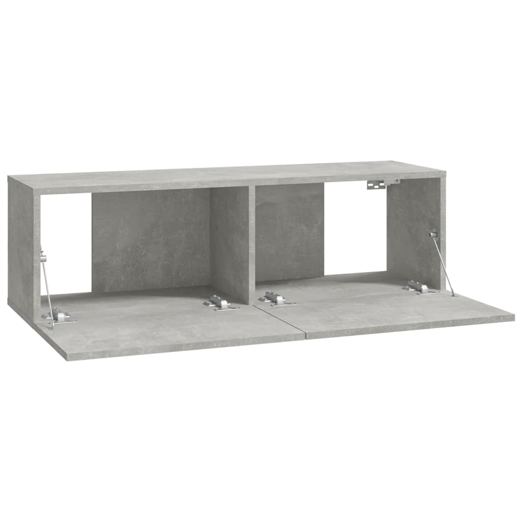 2 db betonszürke szerelt fa fali tv-szekrény 100 x 30 x 30 cm 2 db betonszürke szerelt fa fali tv-szekrény 100 x 30 x 30 cm