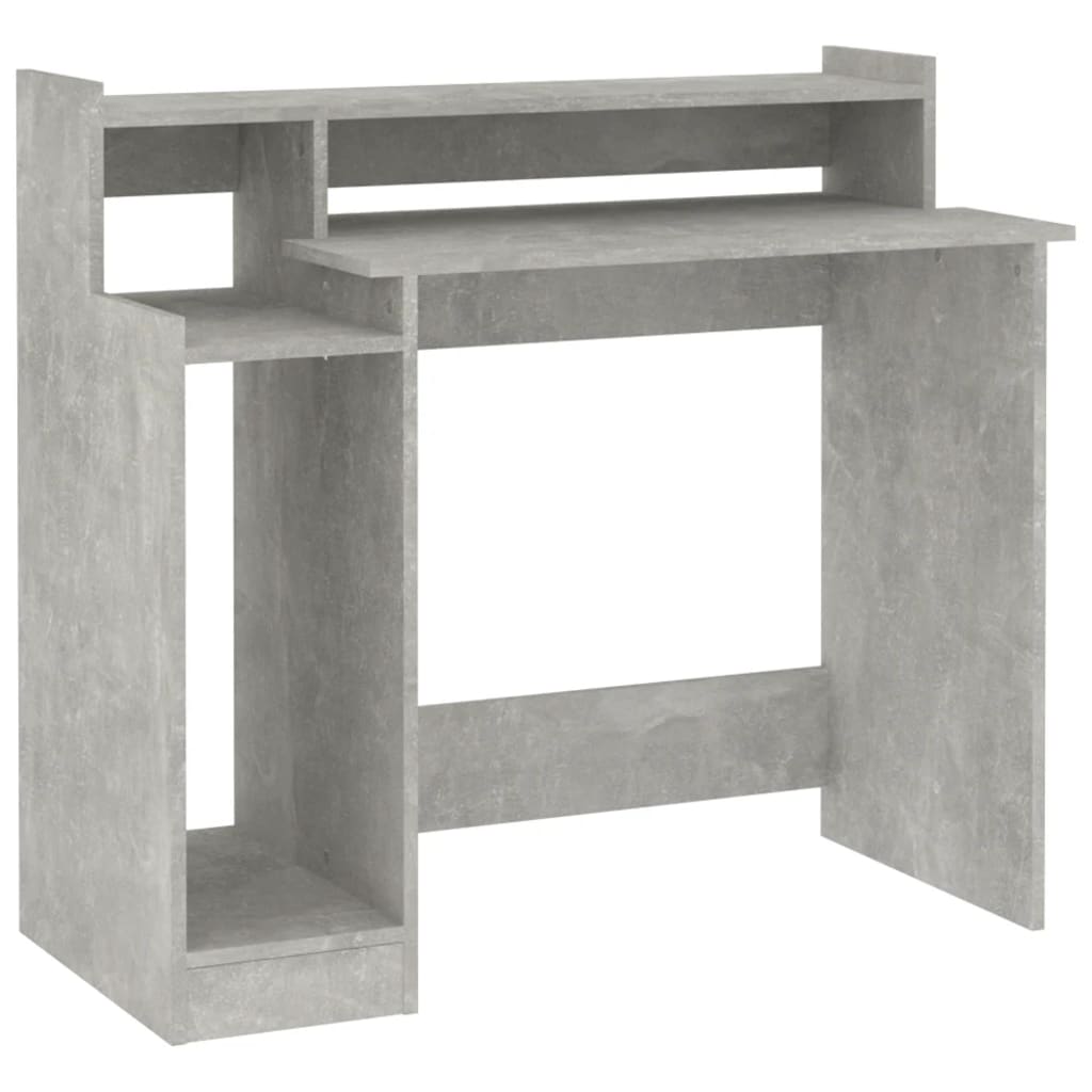 Betonszürke szerelt fa íróasztal led-ekkel 97 x 90 x 45 cm