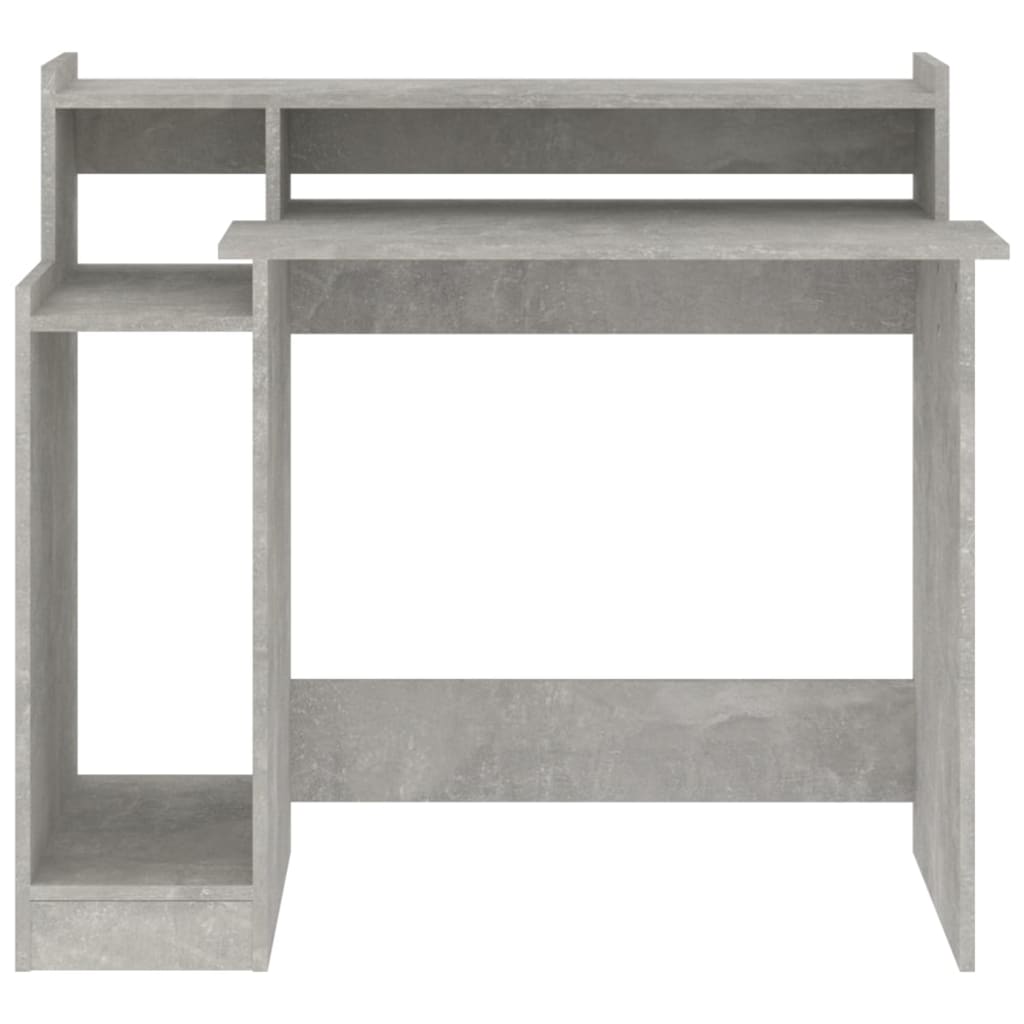 Betonszürke szerelt fa íróasztal led-ekkel 97 x 90 x 45 cm