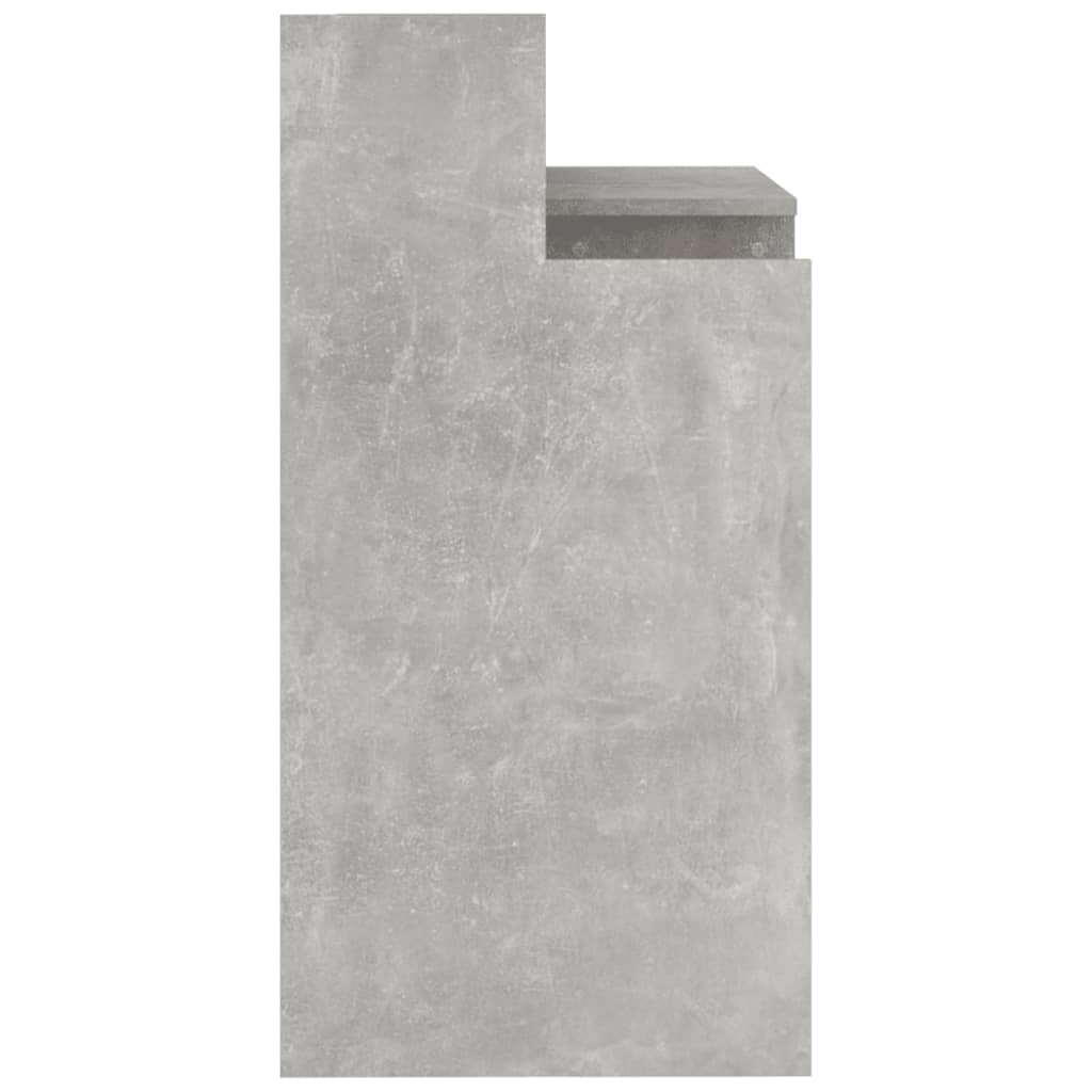 Betonszürke szerelt fa íróasztal led-ekkel 97 x 90 x 45 cm