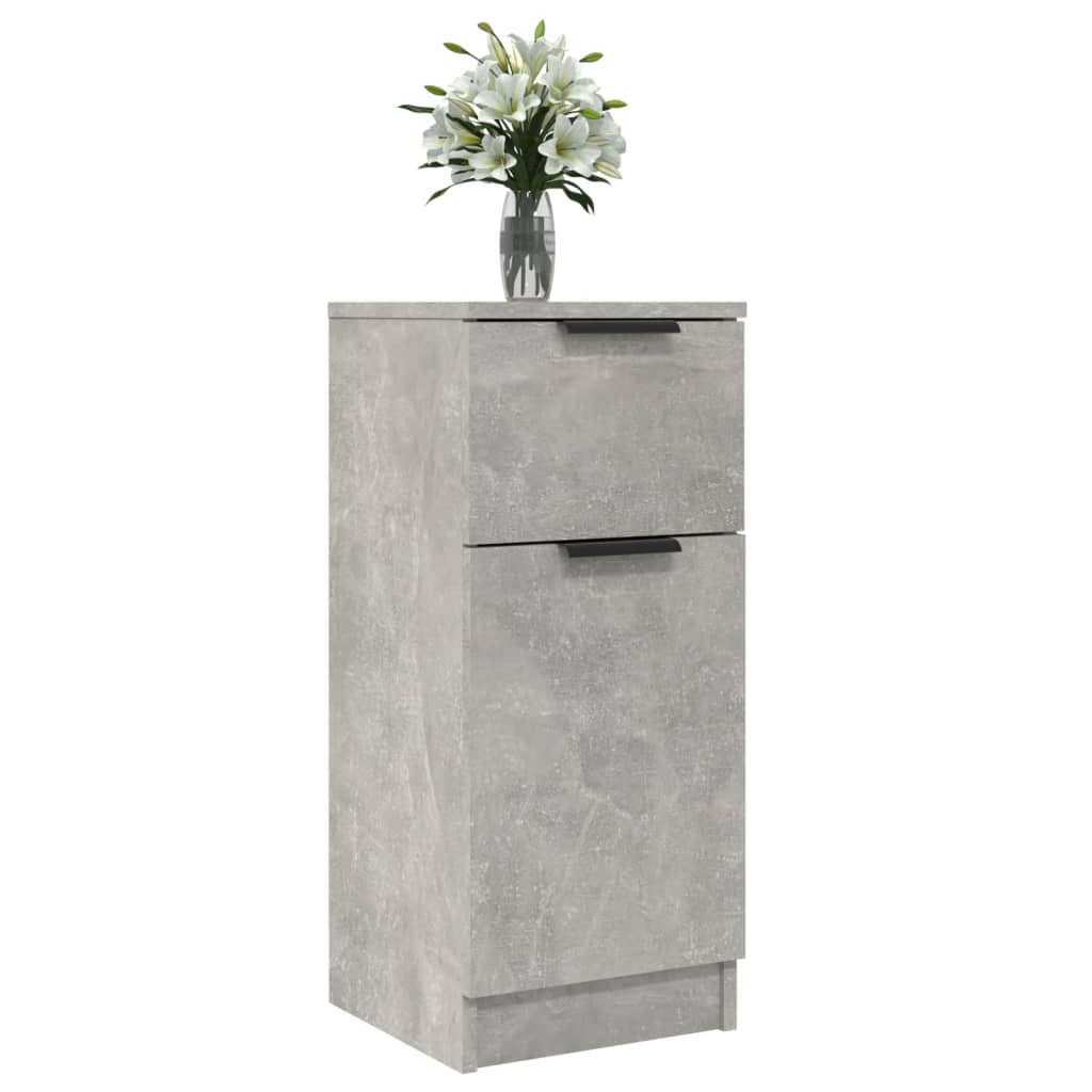 2 db betonszürke szerelt fa tálalószekrény 30 x 30 x 70 cm