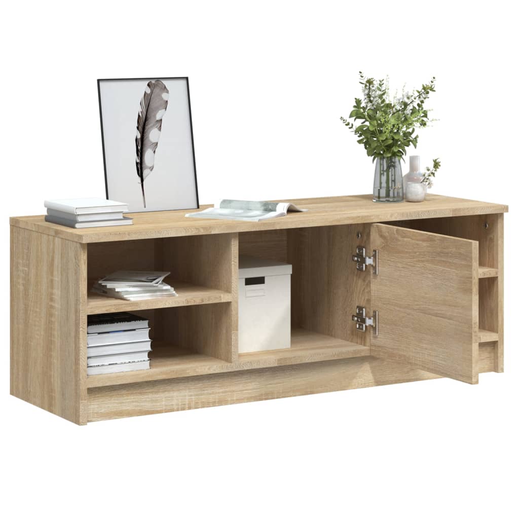 Sonoma-tölgyszínű szerelt fa tv-szekrény 102 x 35,5 x 36,5 cm